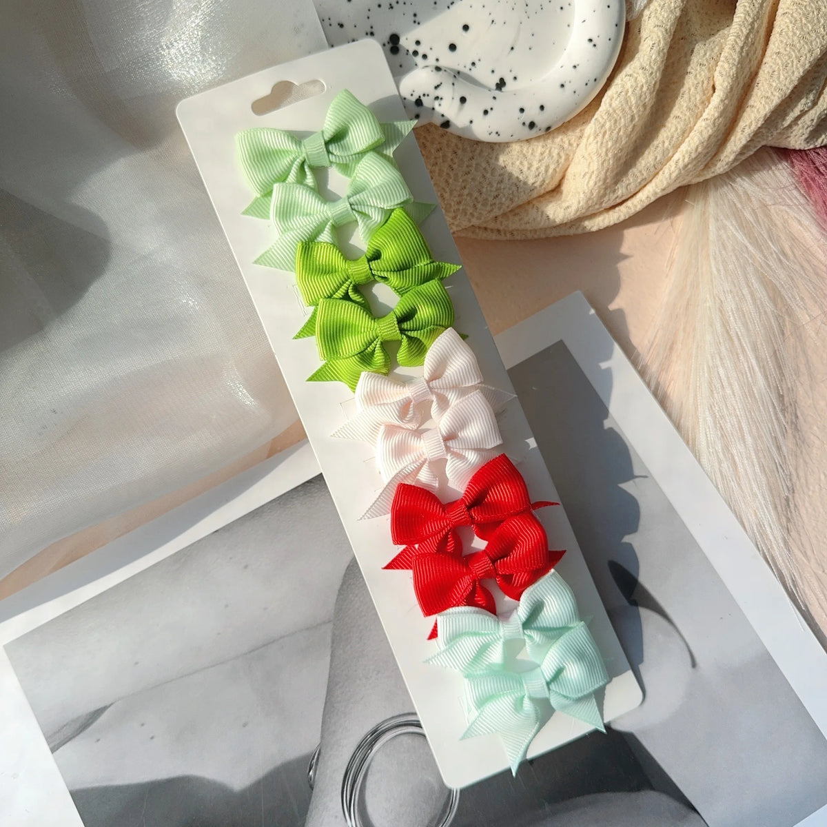 Girls Hair Bow Clips – 10 Pcs