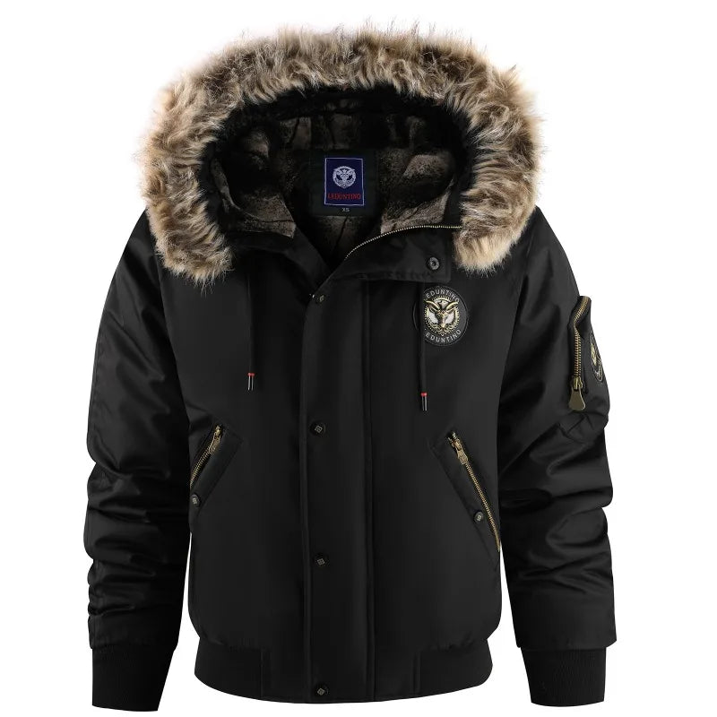 Men's Fur Collar Hooded Down Jacket
