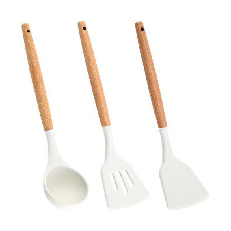 Silicone Spatula & Spoon Set – 3 Pcs