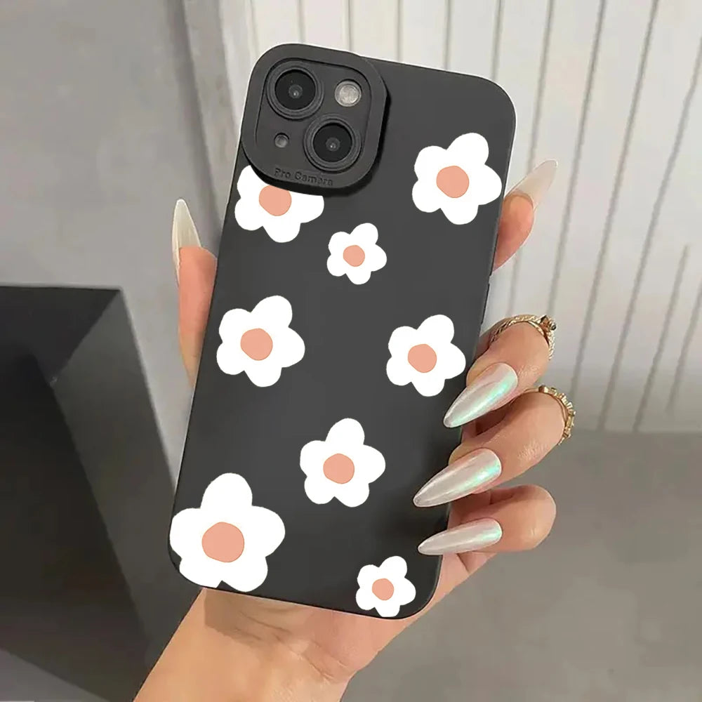 Black Flower Pattern iPhone Case