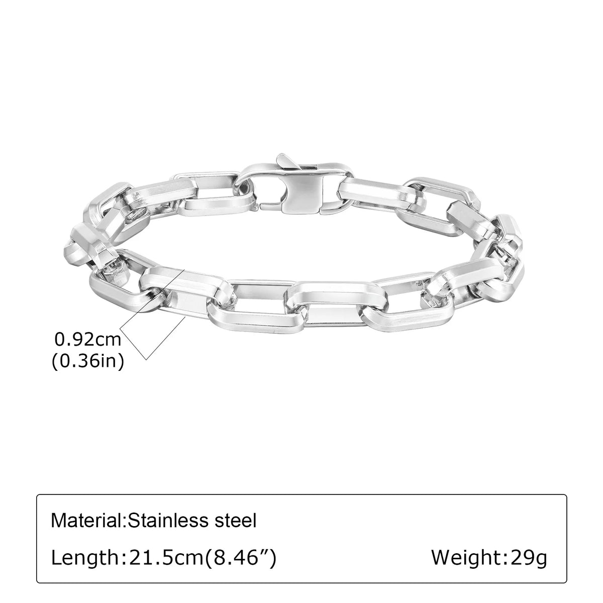 Men's Silver Stainless Steel Chain Bracelet
