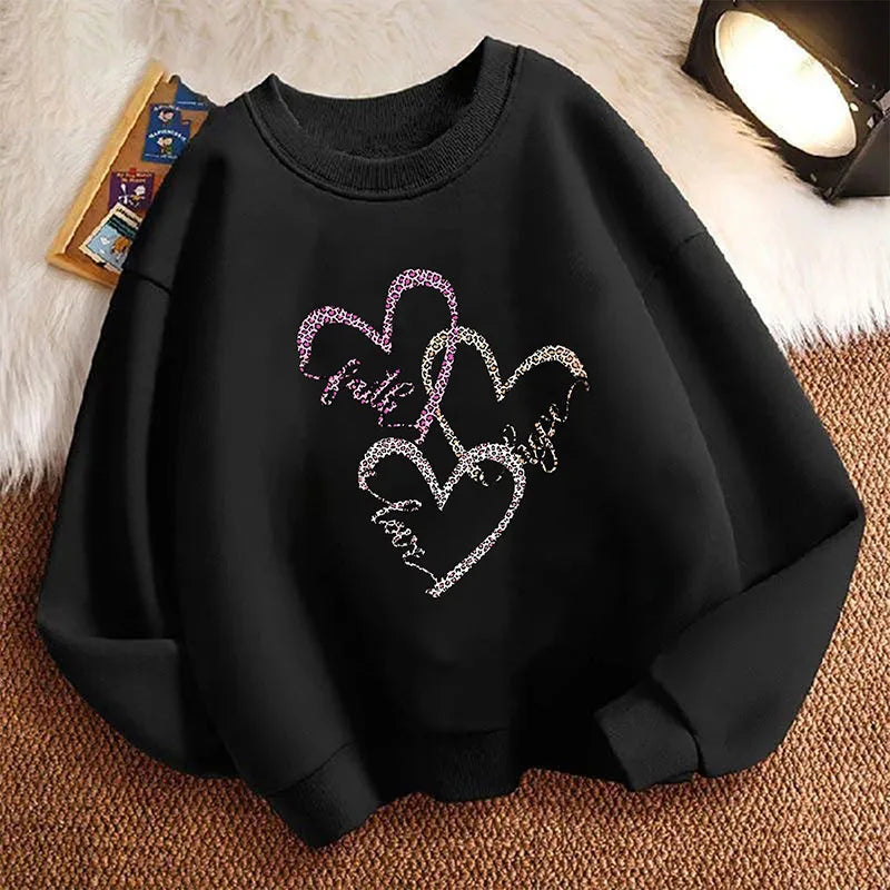 Kids Leopard Heart Sweatshirt