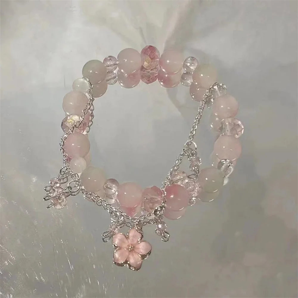 Red Crystal Wings Bead Bracelet