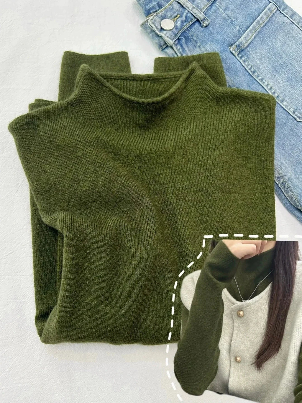 Mock Neck Soft Knit Pullover
