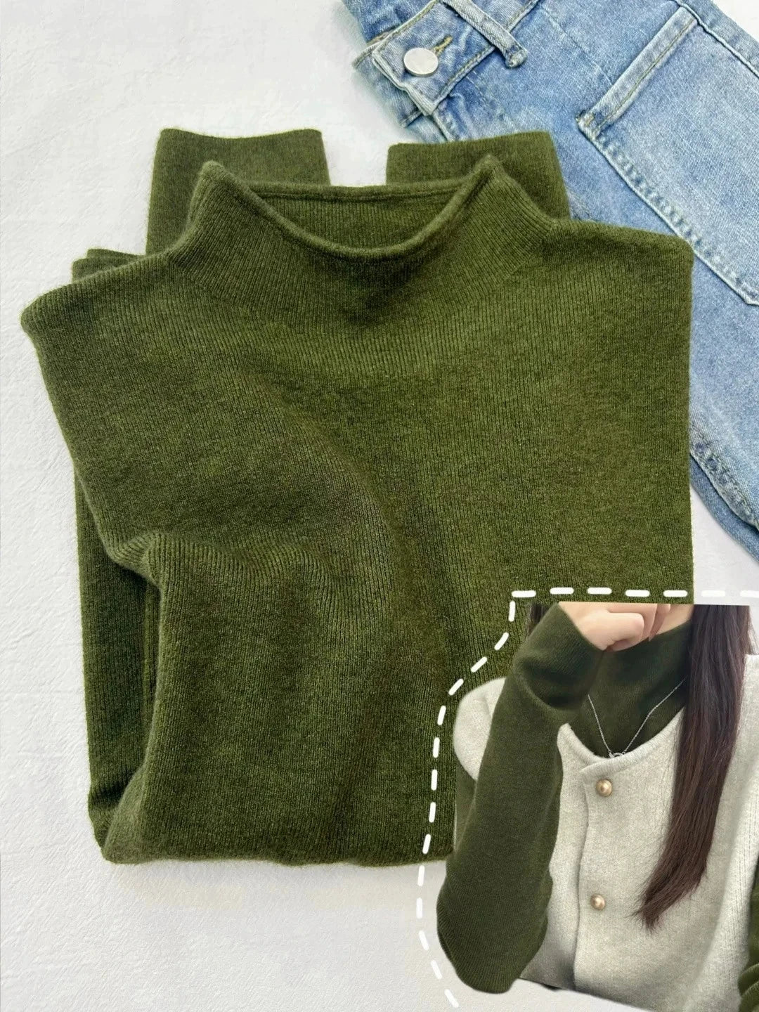 Mock Neck Soft Knit Pullover