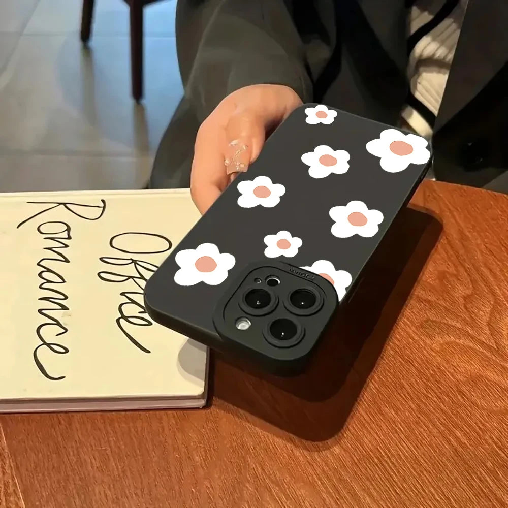 Black Flower Pattern iPhone Case