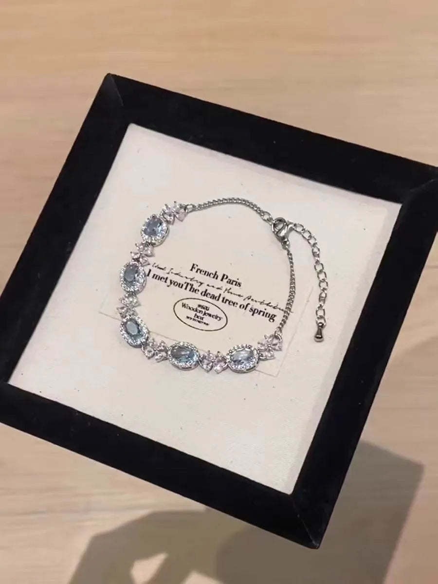 🌸 Zircon Flower Alloy Bracelet