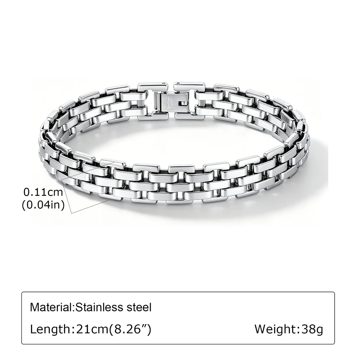 Men's Silver Stainless Steel Chain Bracelet