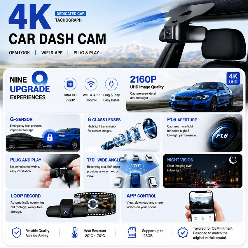 📷 4K Dash Cam for Chery