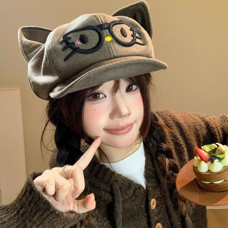 Cute Cat Ear Beret Hat