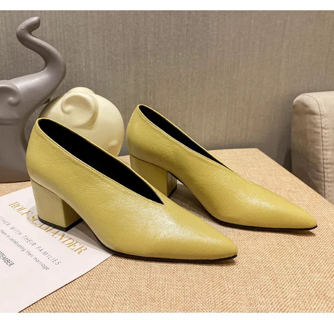 Women's Pointed-Toe V-Cut Pumps