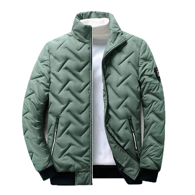 Men's Stand Collar Patchwork Padded Jacket