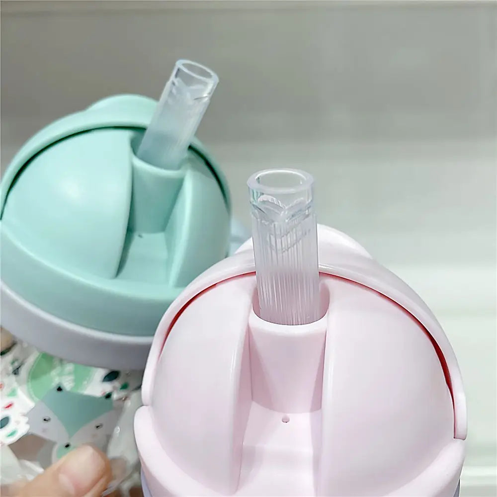 Kids Cartoon Straw Water Bottle 250ml