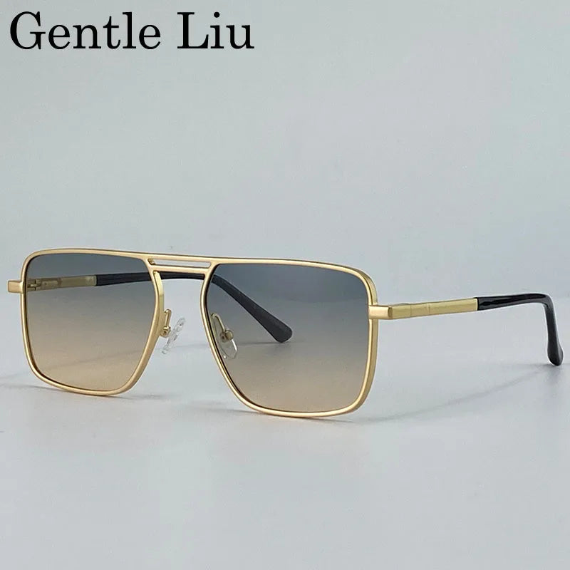 Men's Oversized Double Bridge Sunglasses