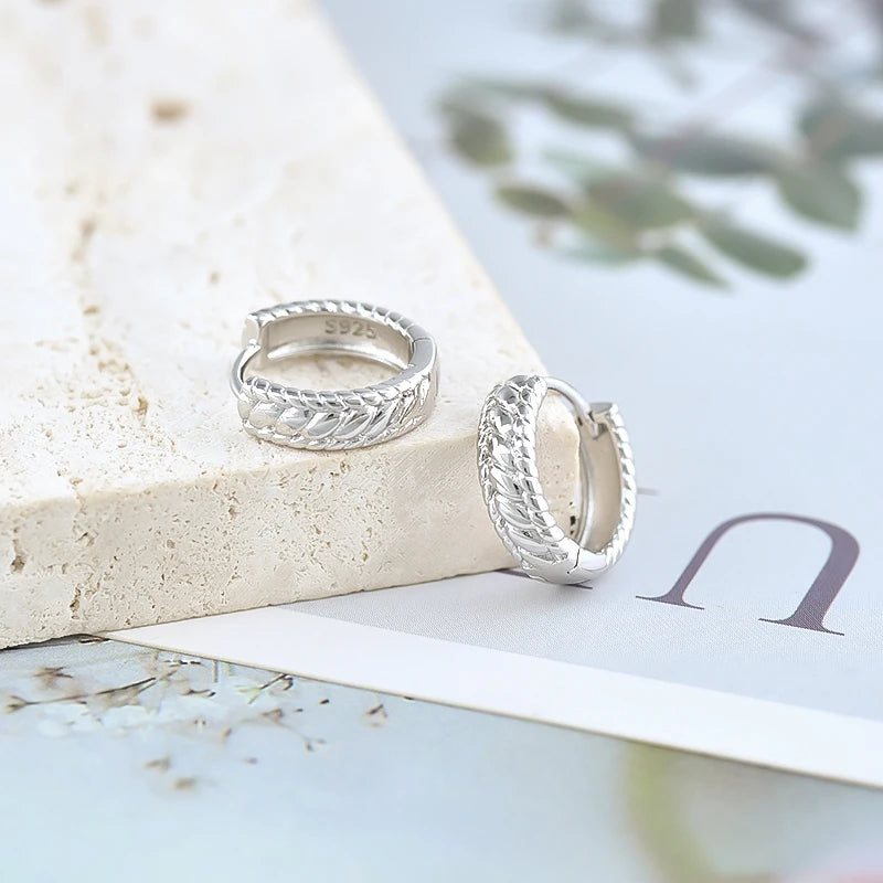 925 Silver Plain Circle Hoop Earrings
