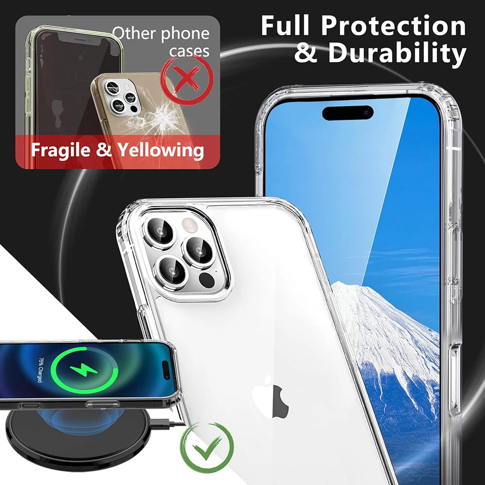 ✨ Crystal Clear Hybrid Shockproof Case