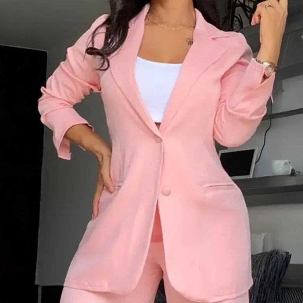 Pink Blazer & Work Pants Suit