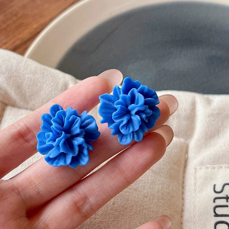 Colorful Acrylic Flower Stud Earrings