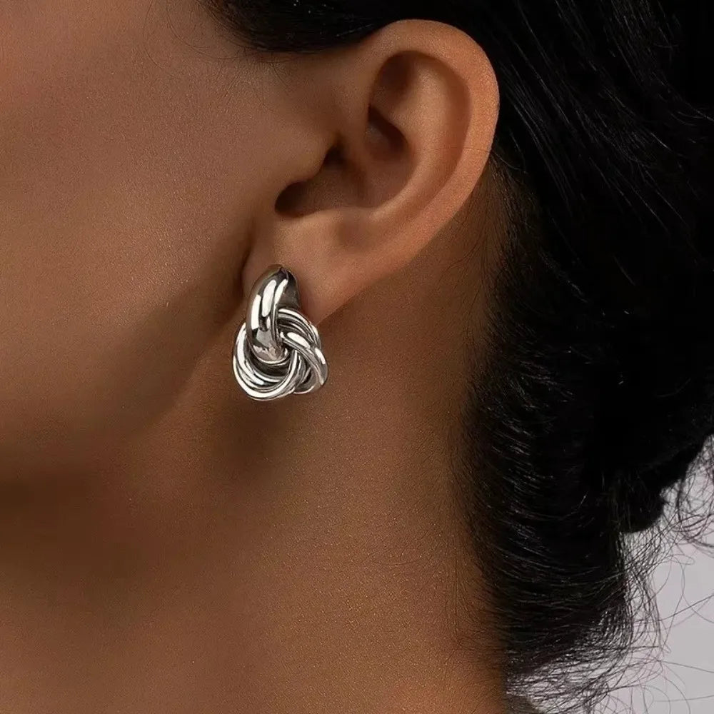 Chunky Twist Knot Drop Earrings