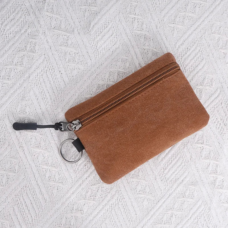 Canvas Mini Zip Coin Purse