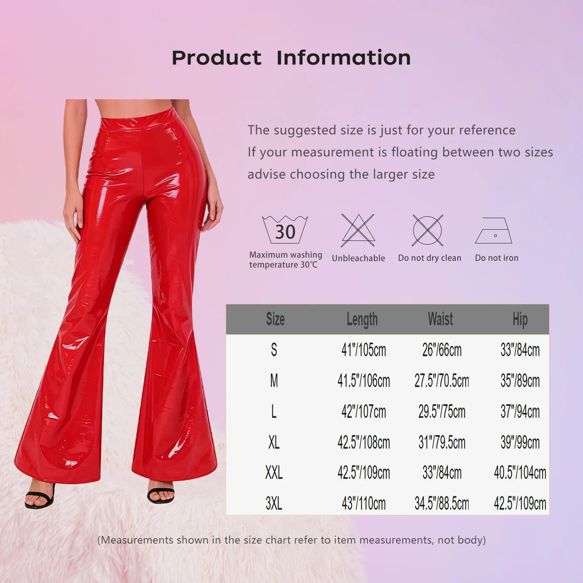 Glossy Faux Leather Flare Pants