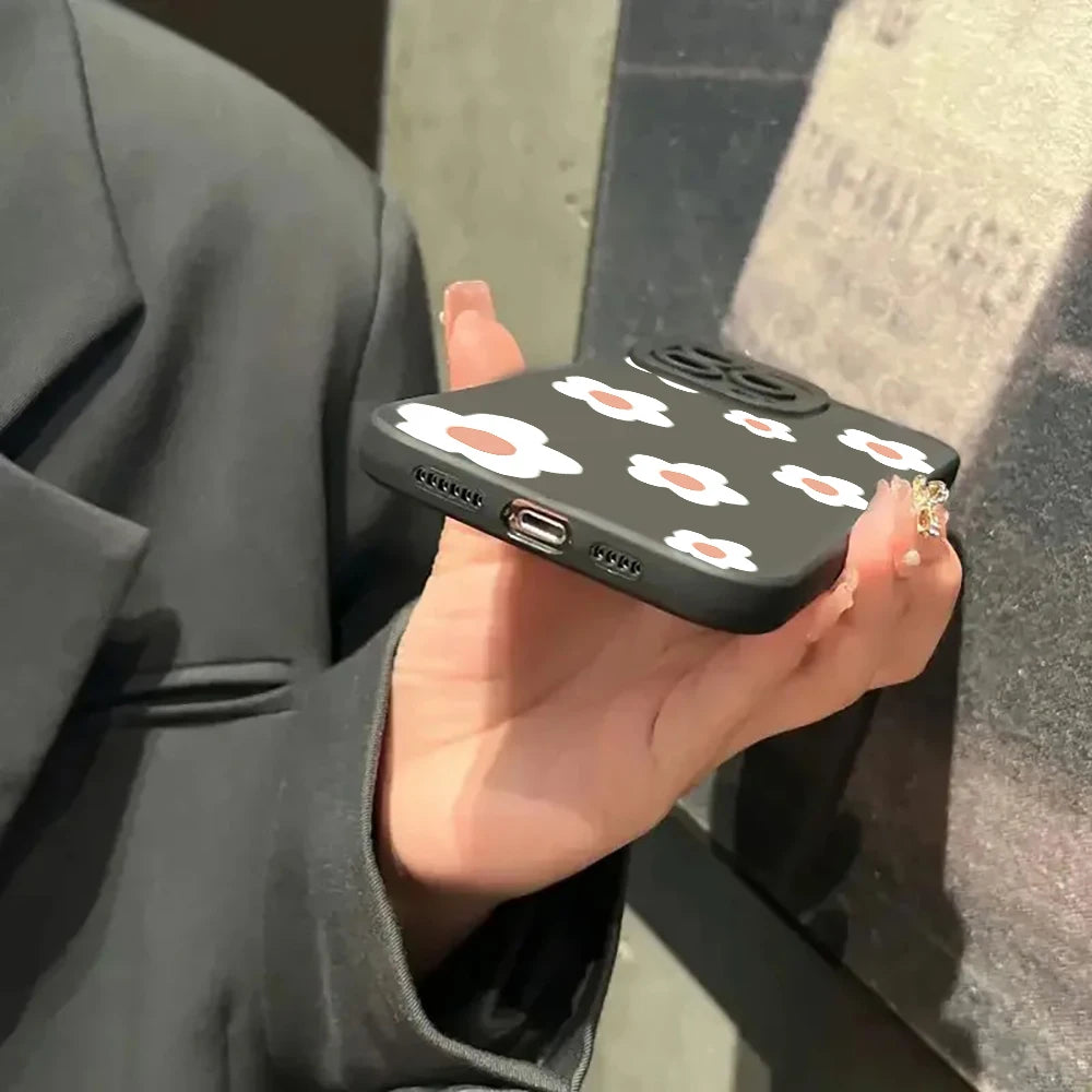 Black Flower Pattern iPhone Case