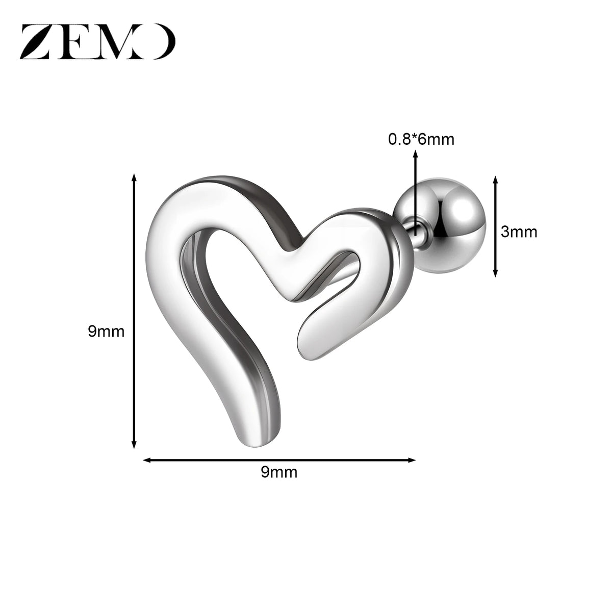 Cute Cartilage Stud Earring (20G, 1 Pc)