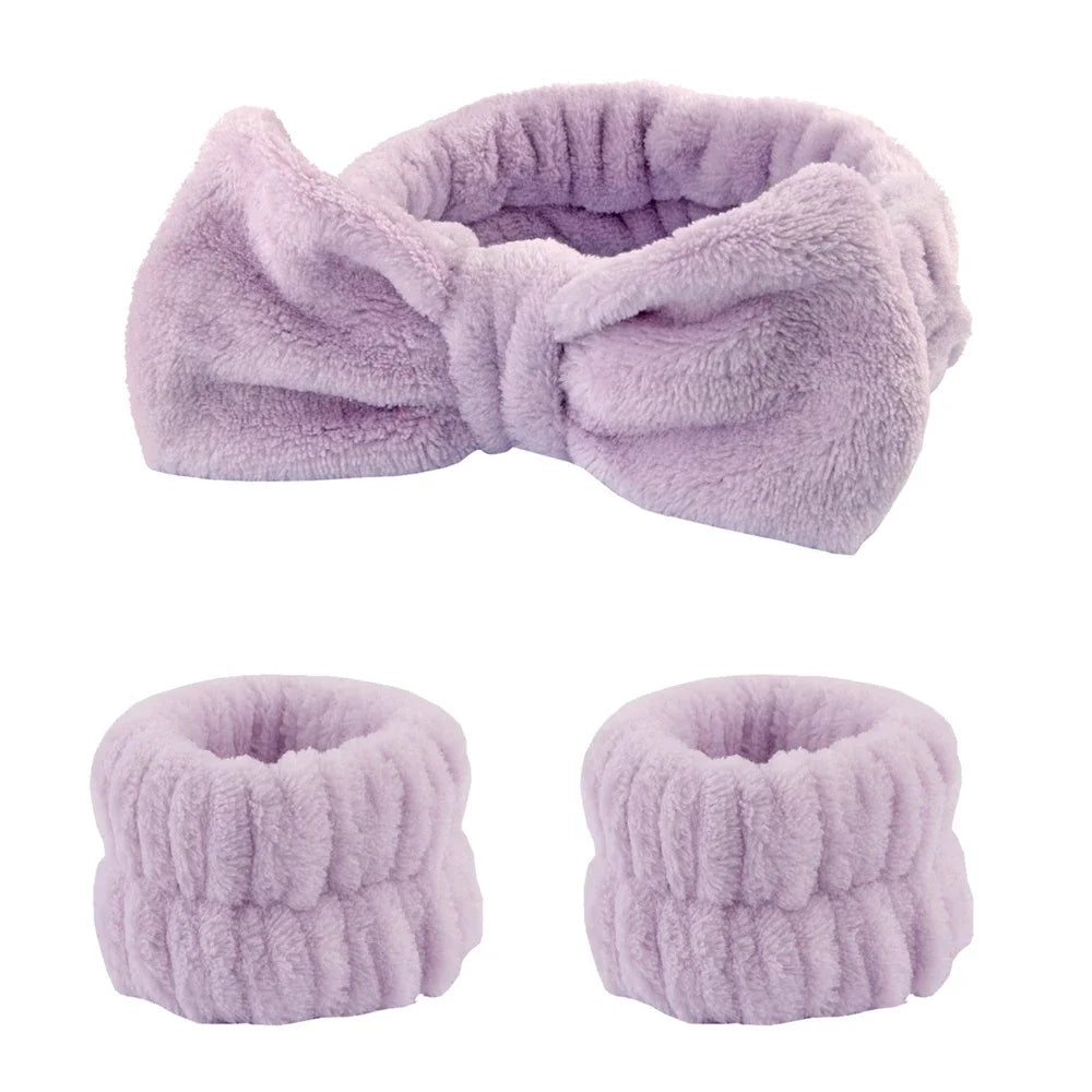 Spa Headband & Wristbands – 3 Pcs