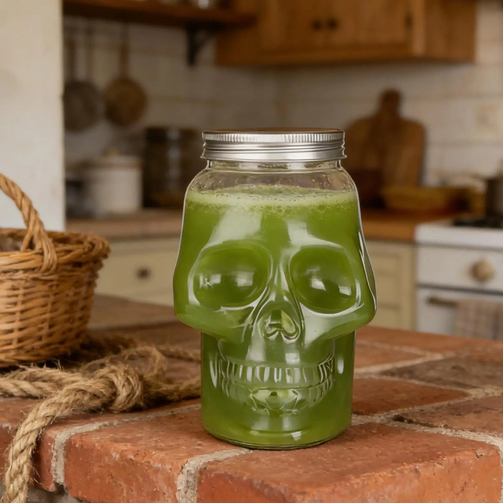 Skull Shaped Storage Jar