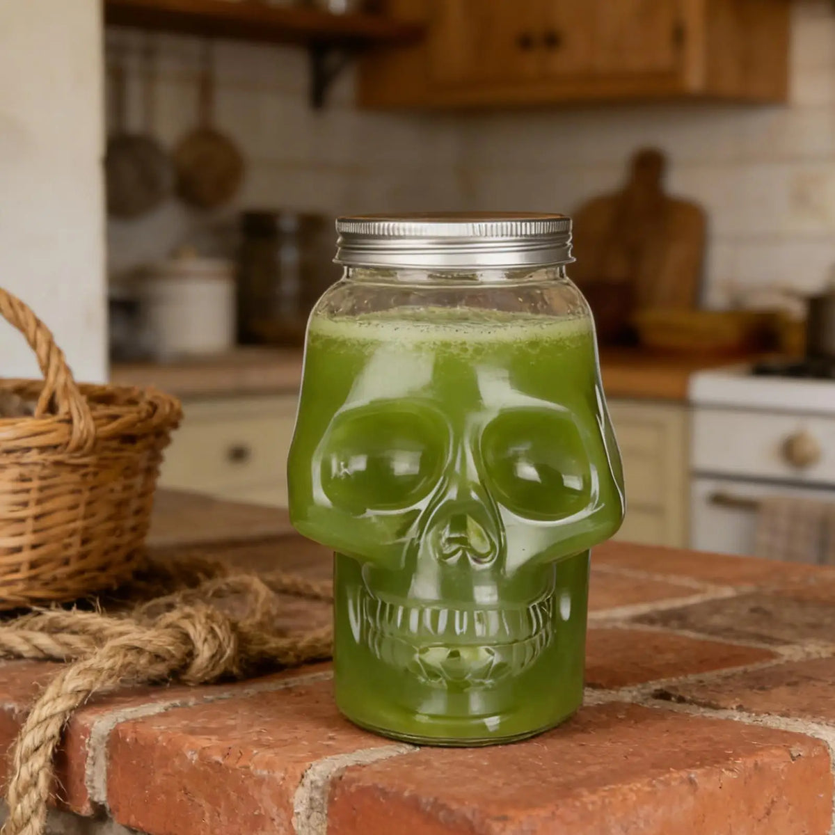 Skull Shaped Storage Jar