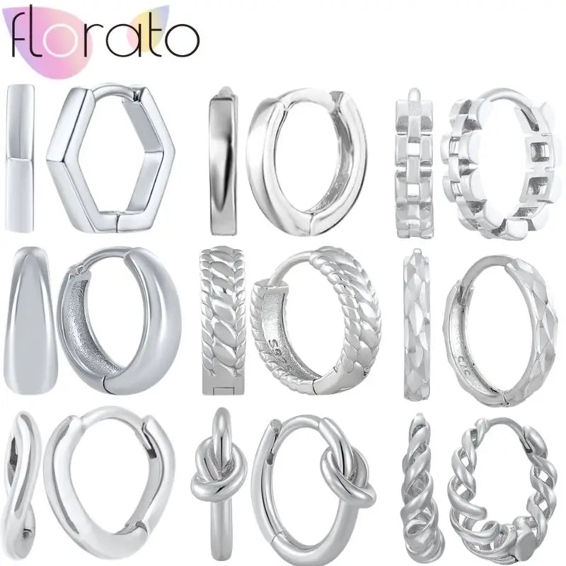 925 Silver Plain Circle Hoop Earrings