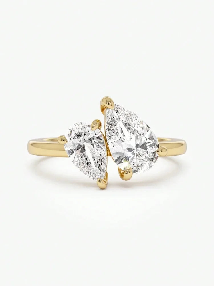 💧 Sparkling Water Drop CZ Ring