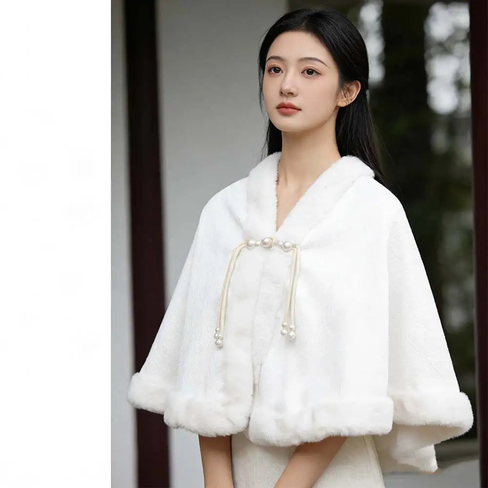 Short Knitted Shawl Cape