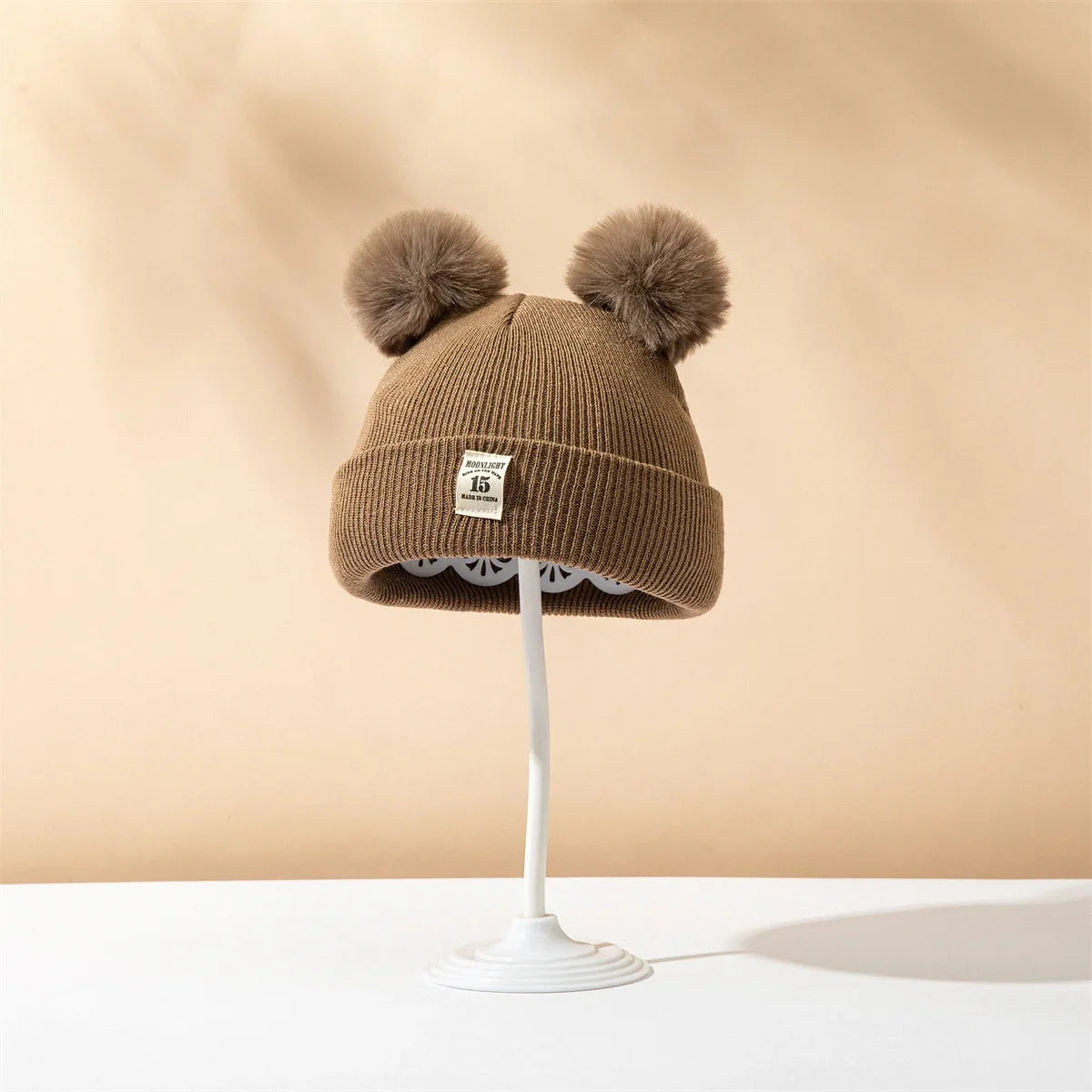Baby Double Pom Knit Hat