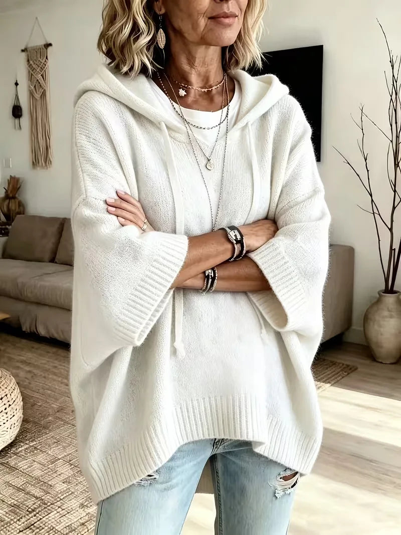 Hooded Batwing Knit Sweater