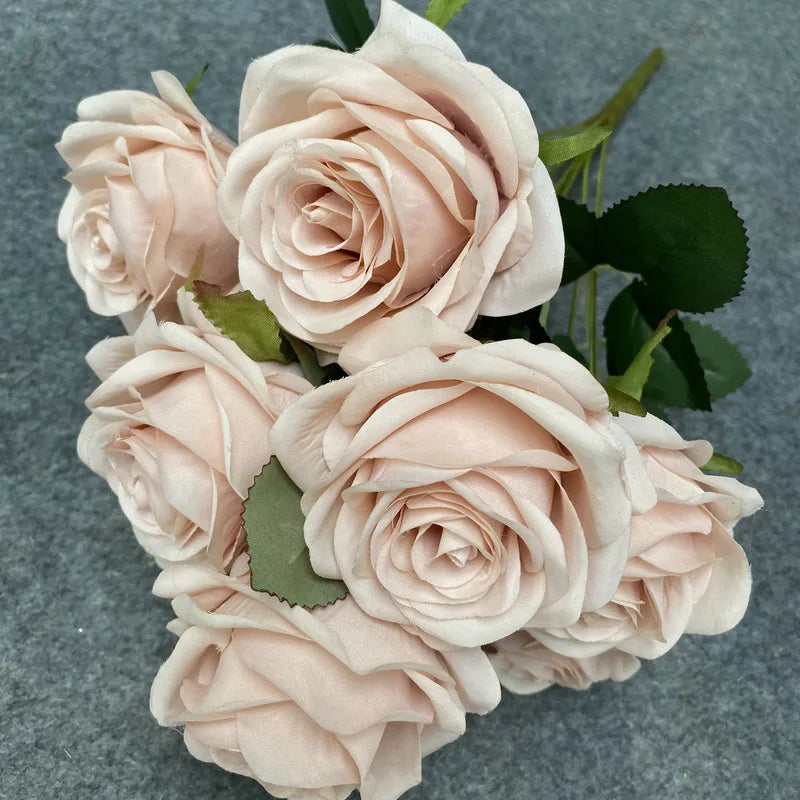 9-Head Artificial Rose Bouquet