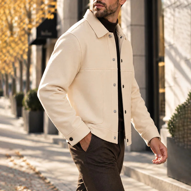 Men's Brushed Lapel Short Jacket