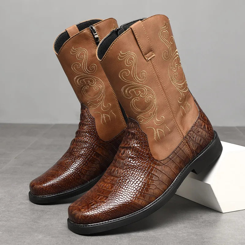 Men's Embroidered Western Cowboy Boots