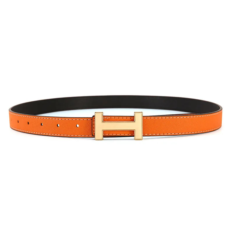 Women's Leather Belt with Alloy Buckle