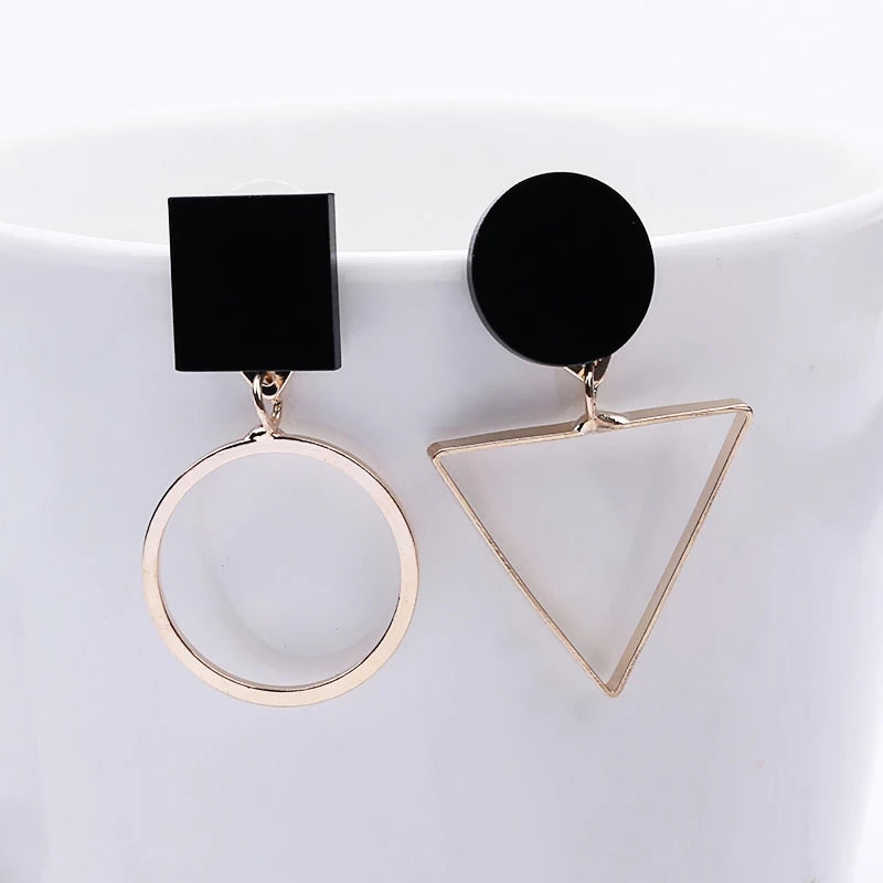 Boho Black Leaf Dangle Earrings