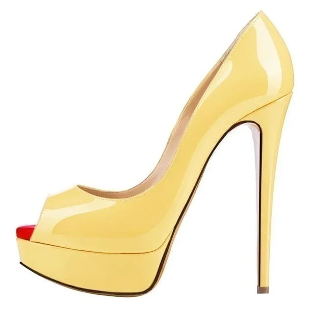Women's 14cm Platform Peep-Toe Stiletto Heels