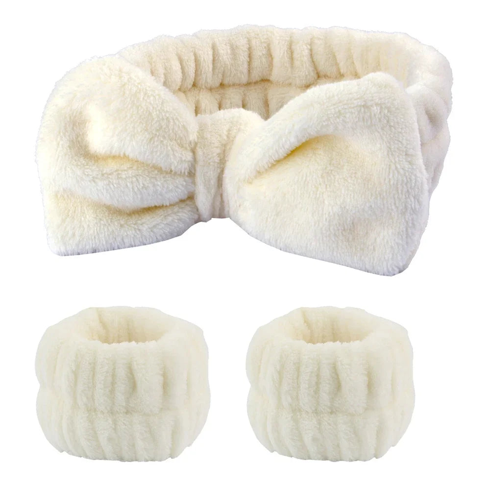 Spa Headband & Wristbands – 3 Pcs