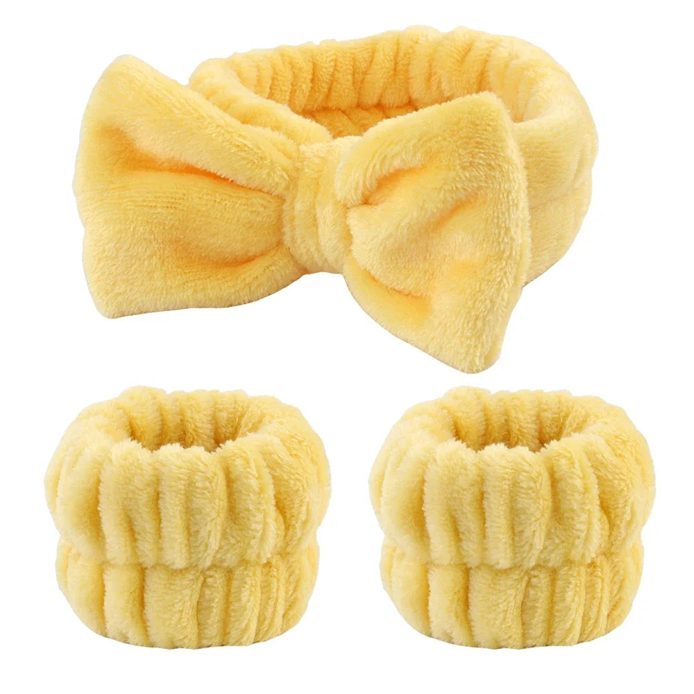 Spa Headband & Wristbands – 3 Pcs