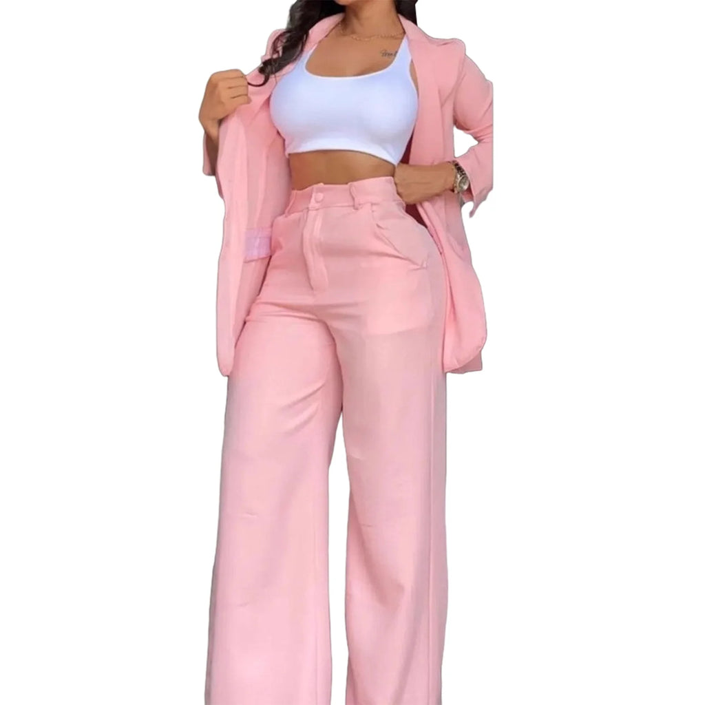 Pink Blazer & Work Pants Suit