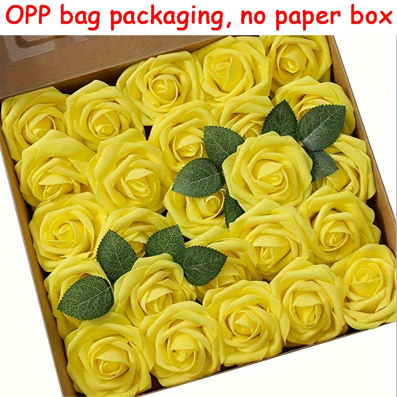 Artificial Roses with Stems – 25 Pcs