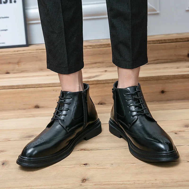 Men's Leather Oxford Dress Boots