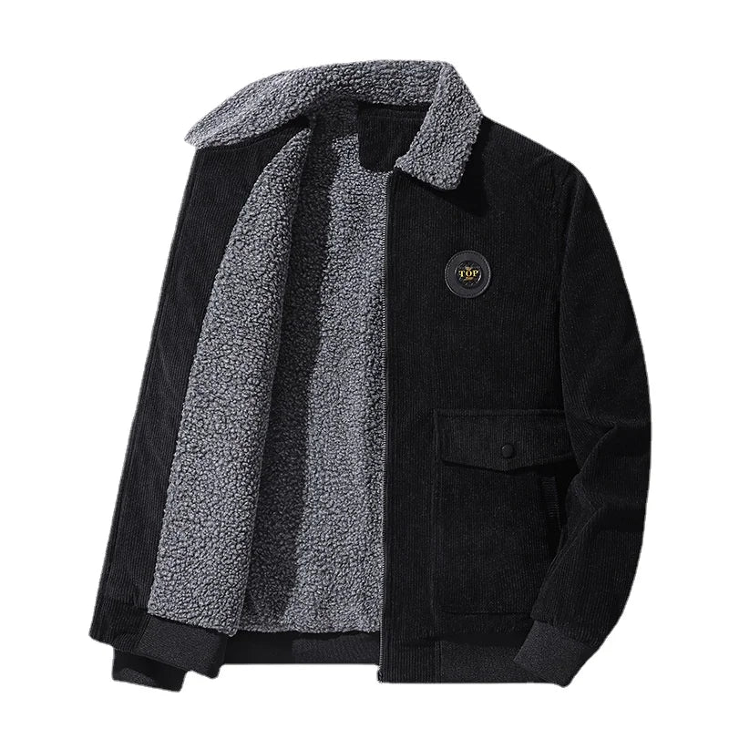 Men's Corduroy Fleece Short Parka