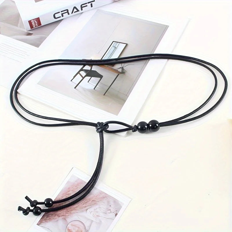 Women's Brown Beaded Waist Belt