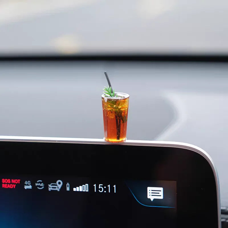 🥤 Mini Drink Cup Car Ornament