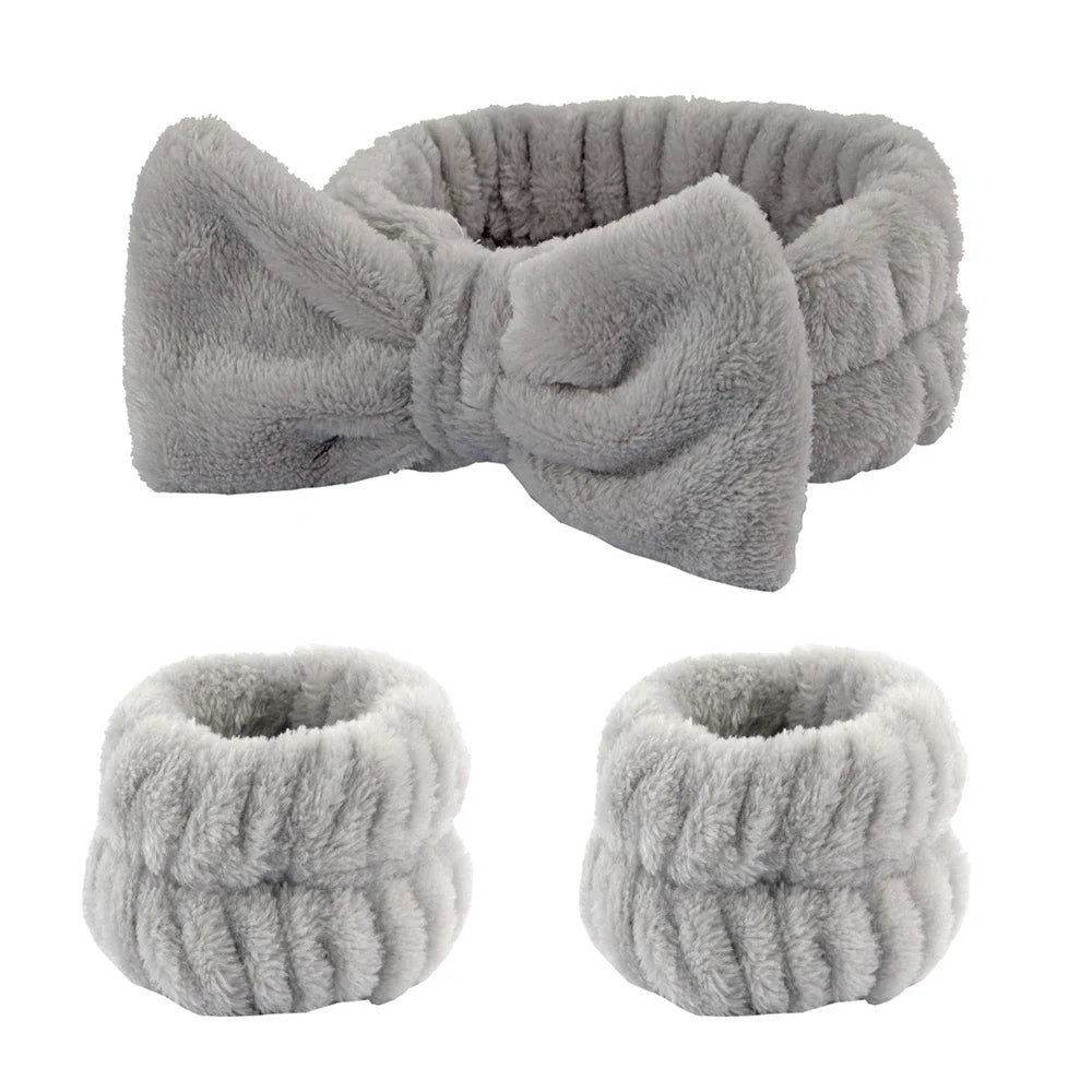 Spa Headband & Wristbands – 3 Pcs